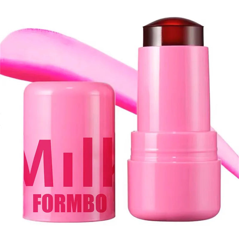 3-in-1 Milk Jelly Tint Facial Blusher Wand Moisturized Long Lasting Matte Rouge Cheek Contour Lipstick Sticker Beauty Makeup