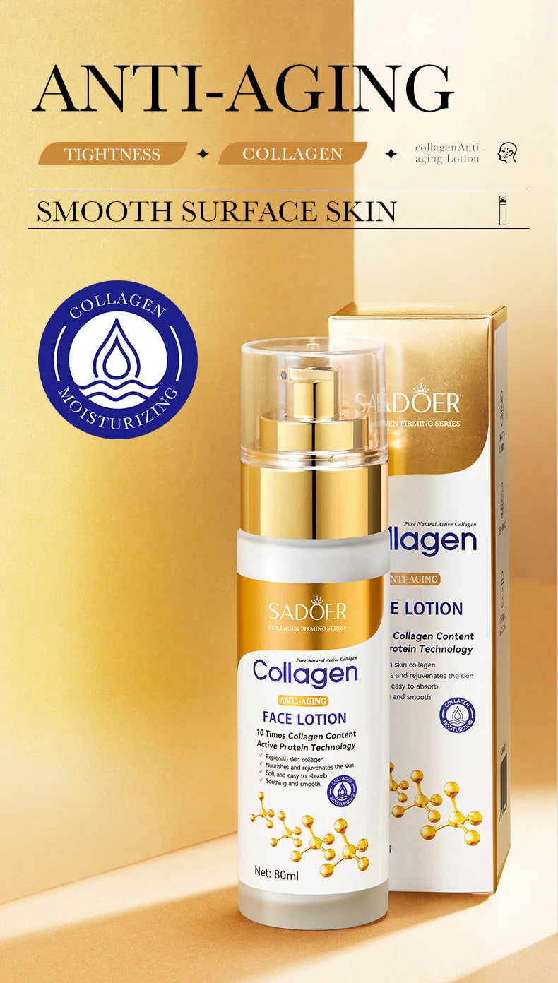 SADOER Collagen Facial Serum Face Lotion Moisturizing Face Emulsion Oil Control Water Replenishment Refreshing Facial Essence