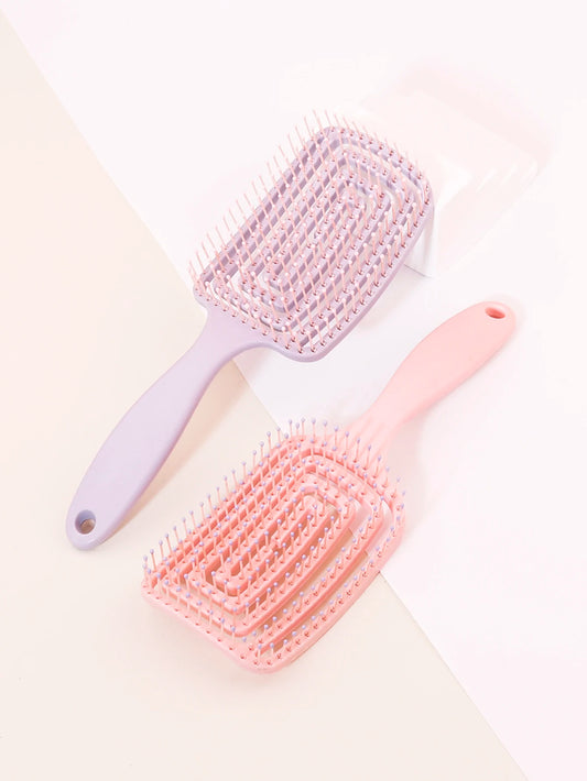 1 piece of hollowed out plastic handle scalp massage hair comb Smooth hair styling massage hair comb Special for real hair wigs