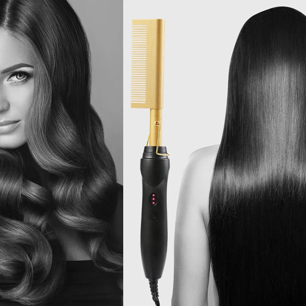 Hot Comb Hair Straightener Brush Hot Comb Pressing Electric Heat Electric Hair Brushes Styling Tools Cepillo Alisador De Cabello
