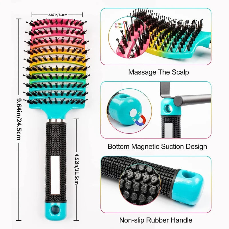 Magic Scalp Massage Brush for Women- Professional Detangling Tool for Wet and Curly Hair - Hairdressing Tool/  Herramienta profesional para desenredar cabello húmedo y rizado